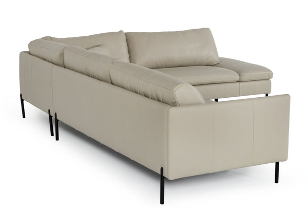 Divani Casa Sherry Modern Grey Leather Right Facing Sectional Sofa Model VGKKKF.1061Z-GRY-RAF-SECT
