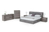 California King Lamod Italia Hollywood Italian Contemporary Grey Leather Bed Model VGDDHOLLYWOOD-EK-CK