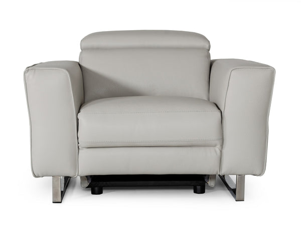 Accenti Italia Lucca Italian Modern Grey Armchair With Electric Recliner Model VGDDLUCCA-GREY-CH