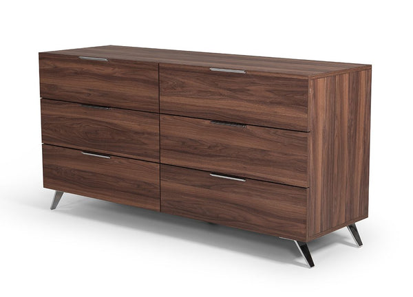 Nova Domus Brooklyn Italian Modern Walnut 4 Piece Bedroom Set Model VGACBROOKLYN-4PC-SET