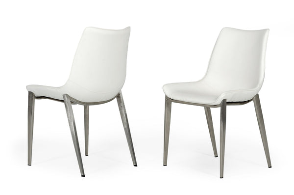Modrest Frasier Modern White Eco Leather Dining Chair (Set Of 2) Model VGHR3505-WHT