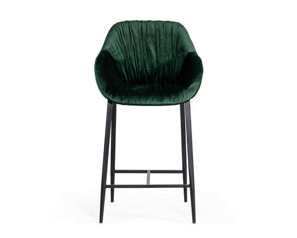 Katrina Modern Green Fabric Bar Stool