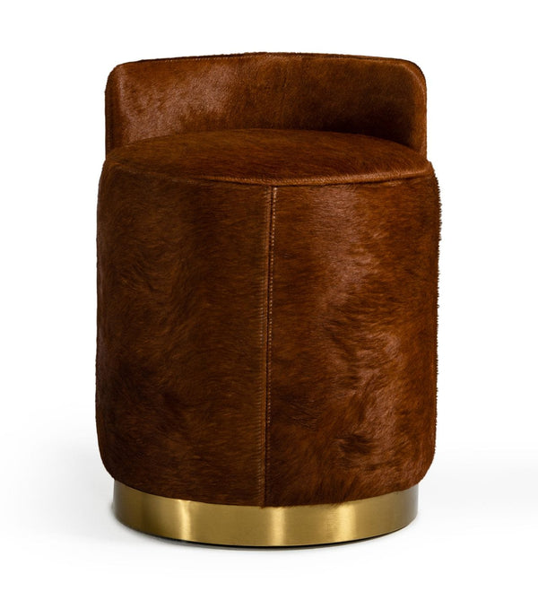 Modrest Belvista Modern Brown Cowhide Ottoman Model VGODL-096-OTT