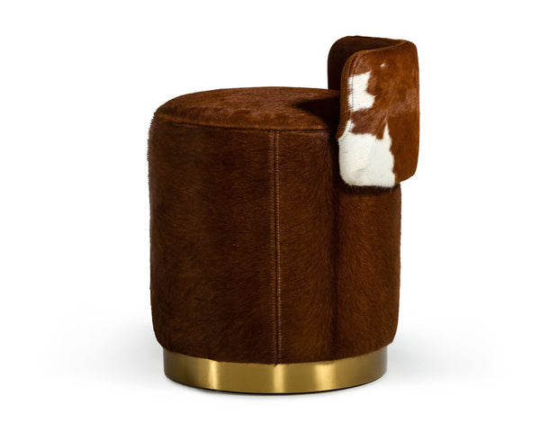 Modrest Belvista Modern Brown Cowhide Ottoman Model VGODL-096-OTT