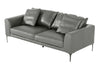Jacoba Modern Dark Grey Leather Sofa
