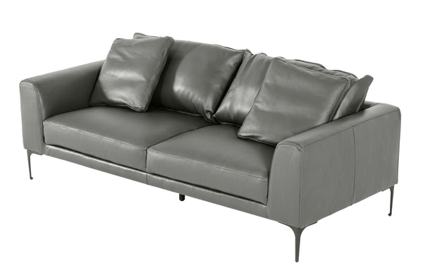Jacoba Modern Dark Grey Leather Sofa