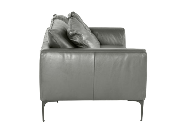 Jacoba Modern Dark Grey Leather Sofa