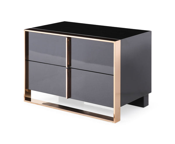 Nova Domus Cartier Modern Black & Rosegold Nightstand Model VGVC-A002-N