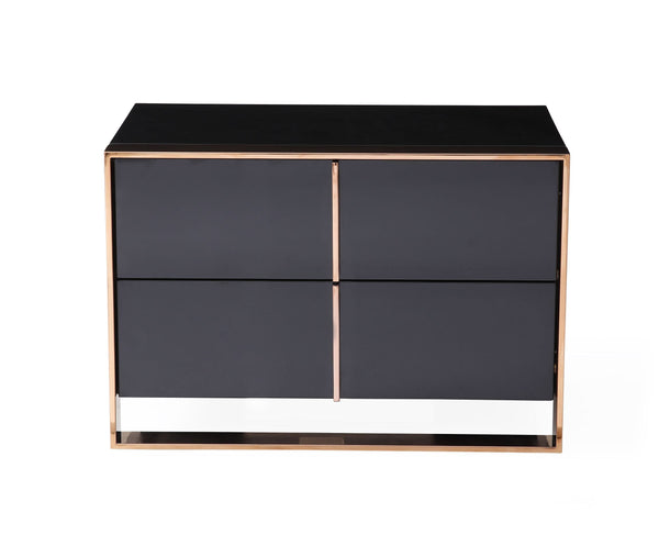 Nova Domus Cartier Modern Black & Rosegold Nightstand Model VGVC-A002-N