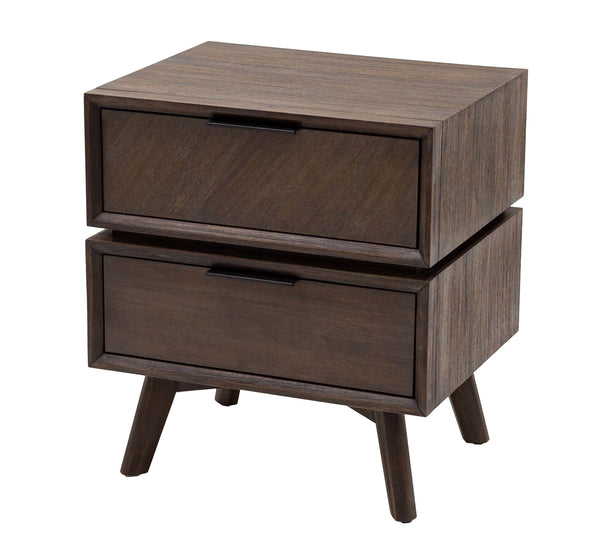 Modrest Roger Mid Century Acacia Nightstand Model VGWDSTHLUSNS2D-BRN-NS