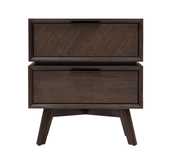 Modrest Roger Mid Century Acacia Nightstand Model VGWDSTHLUSNS2D-BRN-NS