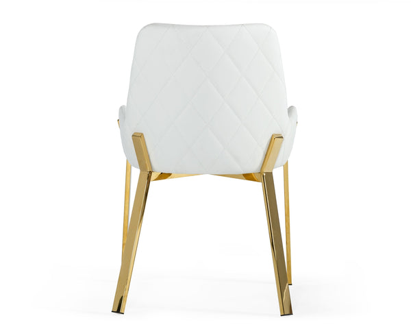Modrest Ganon Modern White & Gold Dining Chair Model VGGAGA-6736CH-WHT-GLD-DC