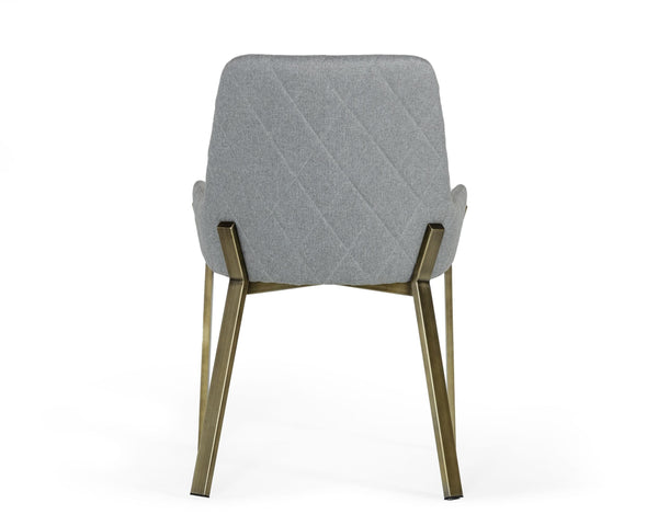 Ganon Modern Grey & Antique Brass Dining Chair
