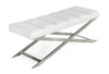 Modrest Xane Contemporary White & Brushed Stainless Steel Bench Model VGGAGA-8648BE-WHT-B