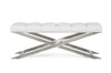 Modrest Xane Contemporary White & Brushed Stainless Steel Bench Model VGGAGA-8648BE-WHT-B