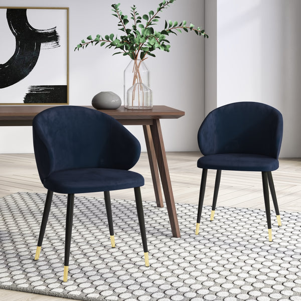 Modrest Elon Modern Blue Velvet Dining Chair (Set Of 2) Model VGSWSFC463-BLUE