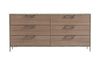 Boston Modern Brown Oak & Brushed Stainless Steel Dresser