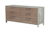 Boston Modern Brown Oak & Brushed Stainless Steel Dresser