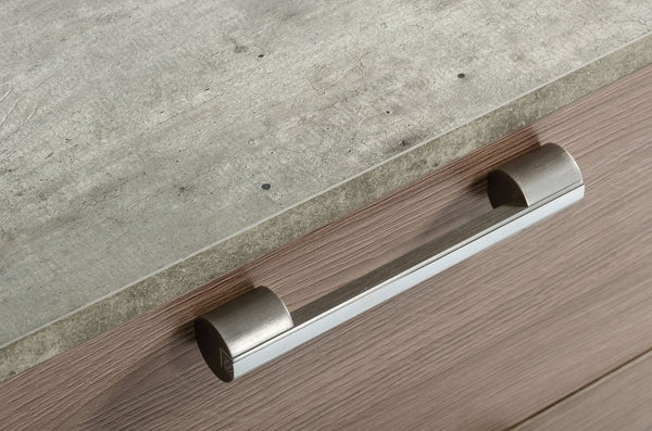 Boston Modern Brown Oak & Brushed Stainless Steel Dresser