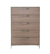 Boston Modern Brown Oak & Brushed Stainless Steel Chest