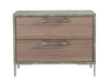 Boston Modern Brown Oak & Brushed Stainless Steel Nightstand