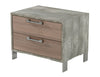 Boston Modern Brown Oak & Brushed Stainless Steel Nightstand
