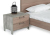 Boston Modern Brown Oak & Brushed Stainless Steel Nightstand