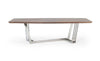 Gilroy Modern Walnut & Stainless Steel Dining Table