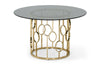 Modrest Filbert Modern Smoked Glass & Champagne Gold Dining Table Model VGZAT122-GOLD-DT