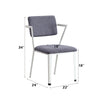ACME Cargo Gray Fabric & White Dining Chair (Set-2) Model 77882