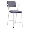 ACME Cargo Gray Fabric & White Counter Height Chair (Set-2) Model 77887
