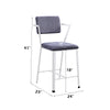 ACME Cargo Gray Fabric & White Counter Height Chair (Set-2) Model 77887
