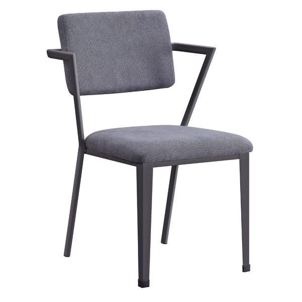 ACME Cargo Gray Fabric & Gunmetal Dining Chair (Set-2) Model 77902