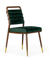Biscay Modern Dark Green & Walnut Steel Dining Chair