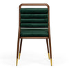 Biscay Modern Dark Green & Walnut Steel Dining Chair