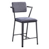 ACME Cargo Fabric & Gunmetal Counter Height Chair (Set-2) Model 77907