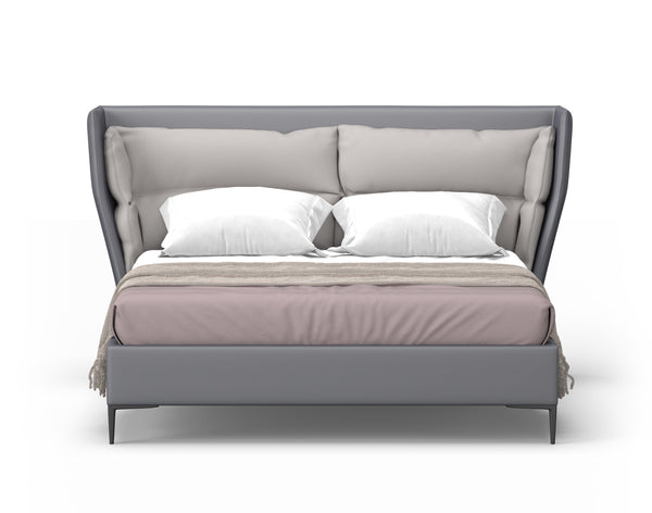 Modrest Jolene Eastern King Dark & Light Grey Leatherette Bed Model VGBBMA2013K-GRY-BED-EK