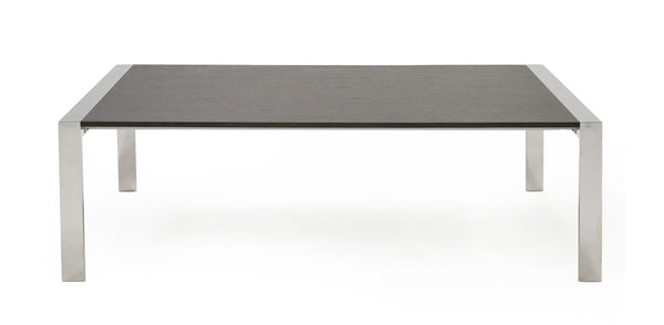 Modrest Fauna Modern Elm Grey & Stainless Steel Chrome Dining Table Model VGBBBN-2T-GREY-DT