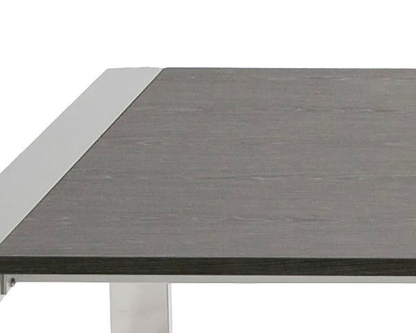 Modrest Fauna Modern Elm Grey & Stainless Steel Chrome Dining Table Model VGBBBN-2T-GREY-DT