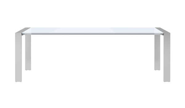 Modrest Fauna Modern White High Gloss & Stainless Steel Chrome Dining Table Model VGBBBN-2T-WHT-DT