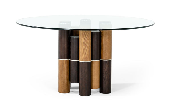 Modrest Greta Modern Glass & Walnut Dining Table Model VGCSRT-19070-WAL-DT