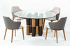 Modrest Greta Modern Glass & Walnut Dining Table Model VGCSRT-19070-WAL-DT