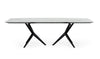 Modrest Stetson Modern White Ceramic & Smoked Ash Dining Table Model VGCSDT-20046-WHT-DT
