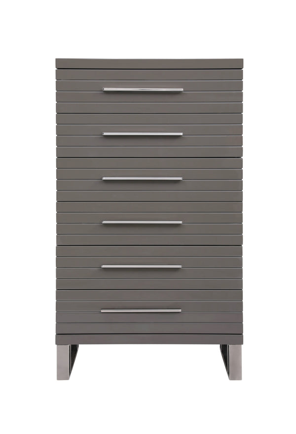 Modrest Splendor Grey High Gloss Slatted Chest Model VGVCJ20256-6H-GRY-CHEST