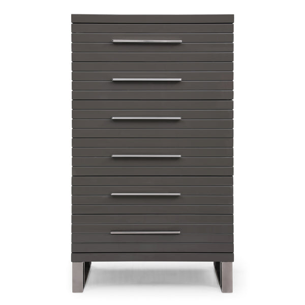 Splendor Grey High Gloss Slatted Chest