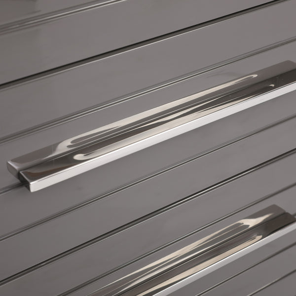Splendor Grey High Gloss Slatted Chest