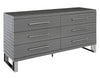 Splendor Grey High Gloss Slatted Dresser
