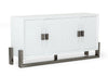 Lenny Modern White High Gloss & Stainless Steel Gun Metal Buffet
