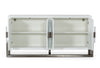 Lenny Modern White High Gloss & Stainless Steel Gun Metal Buffet