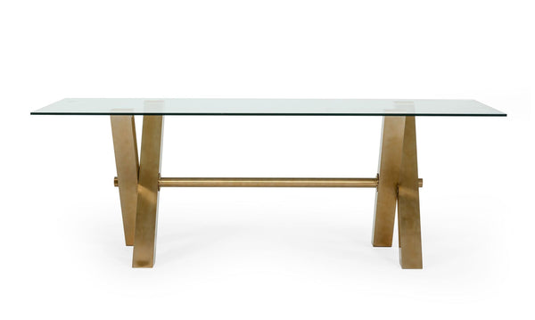 Modrest Dandy Modern Golden & Glass Dining Table Model VGGMDT-1305-DT